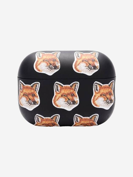 All Over Fox Head AirPods Pro 2 Case Black - MAISON KITSUNE - BALAAN 1