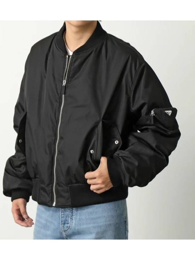 Re-Nylon Bomber Jacket Black - PRADA - BALAAN 2