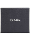 Small Smooth Saffiano Leather Half Wallet Grey - PRADA - BALAAN 10