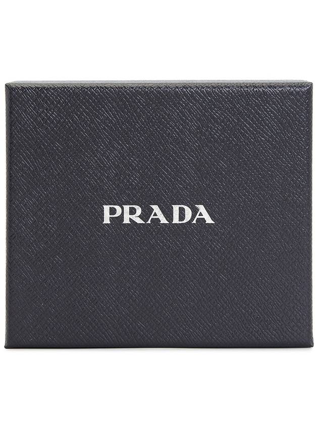 Small Smooth Saffiano Leather Half Wallet Grey - PRADA - BALAAN 10