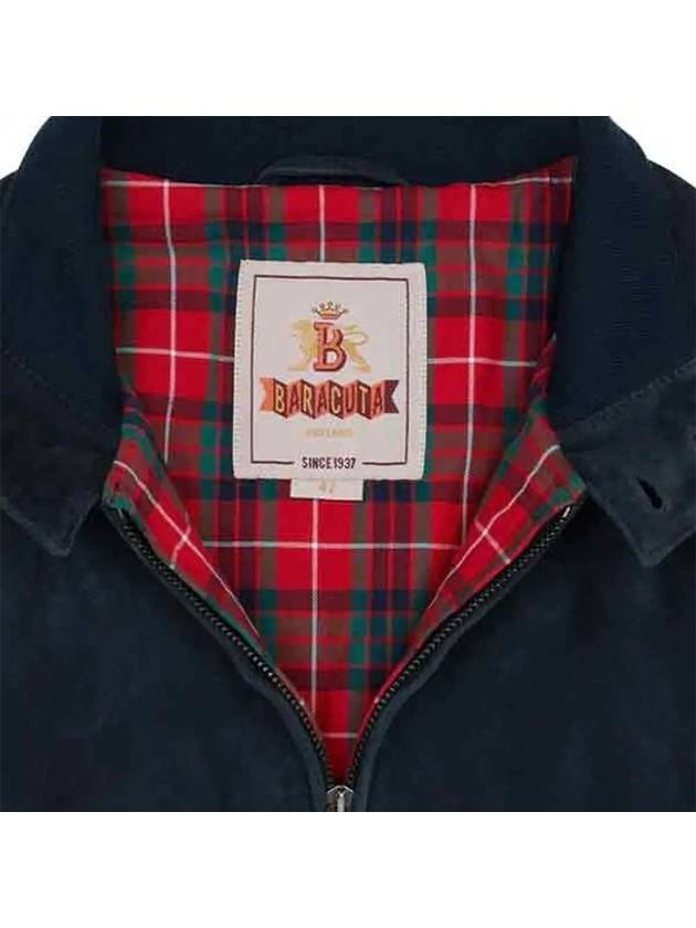 G9 Slim Fit Suede Jacket Navy - BARACUTA - BALAAN 3