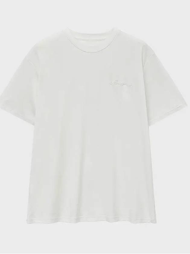 Silk Blended Luxe Short Sleeve T-Shirt White - NOIRER - BALAAN 3