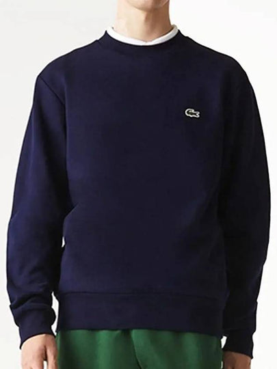 Logo Patch Crewneck Sweatshirt Navy - LACOSTE - BALAAN 2