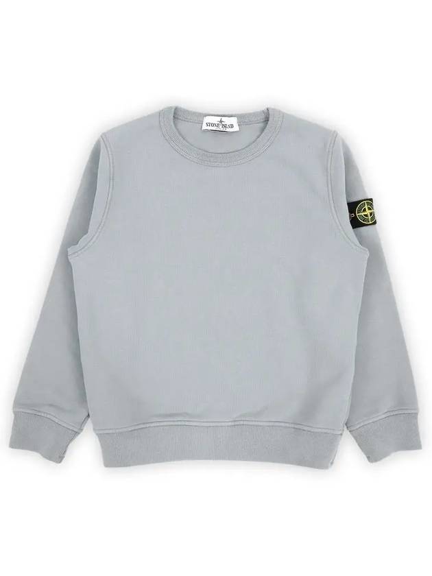 Kids Wappen Patch Organic Cotton Fleece Sweatshirt Grey - STONE ISLAND - BALAAN 3