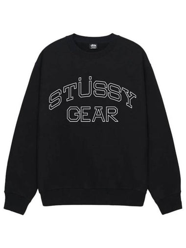 Gear Crew Sweatshirt Black - STUSSY - BALAAN 1