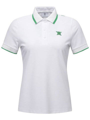 WOMEN BACK SIGNATURE LOGO PIQUE SHORT T SHIRTWH - ANEWGOLF - BALAAN 1