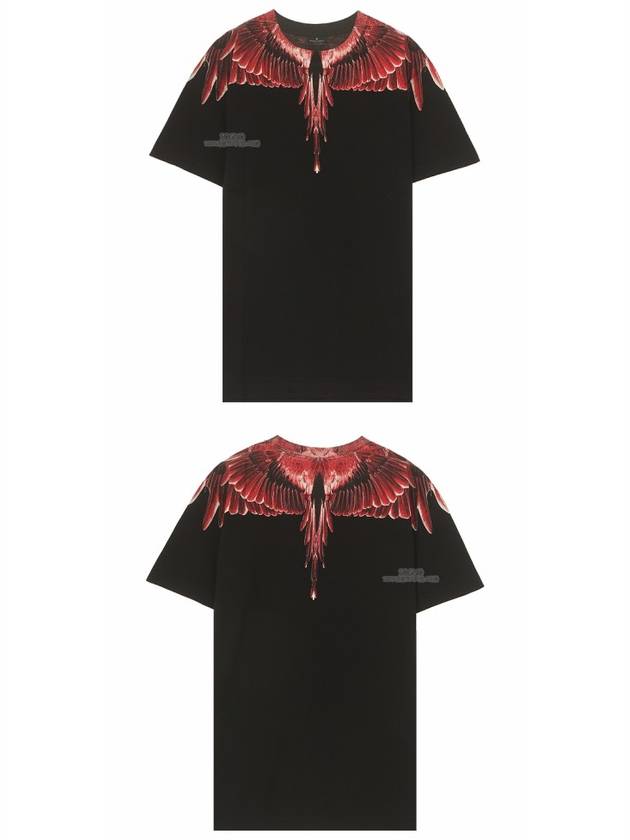 Red Wings Short Sleeve T-shirt Black - MARCELO BURLON - BALAAN 6