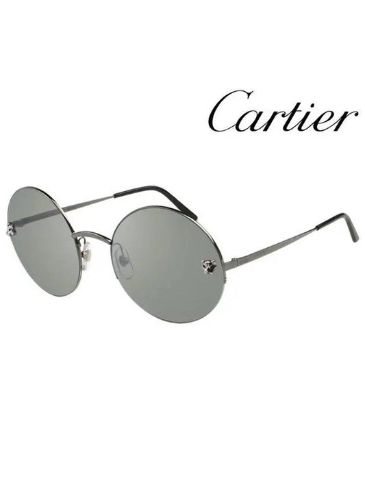 Eyewear Round Metal Sunglasses Gray - CARTIER - BALAAN 2
