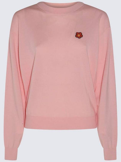 Boke Flower Logo Wool Knit Top Pink - KENZO - BALAAN 2