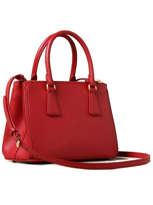 Galleria Saffiano Leather Small Tote Bag Fiery Red - PRADA - BALAAN 4