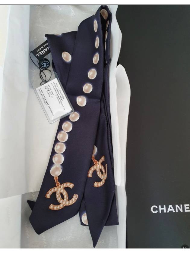 Jinju Twilly Navy Hairband Bandeau Scarf AA1208 - CHANEL - BALAAN 3