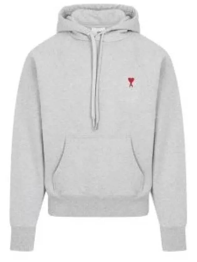 Small Heart Logo Hoodie Heather Ash Grey - AMI - BALAAN 2