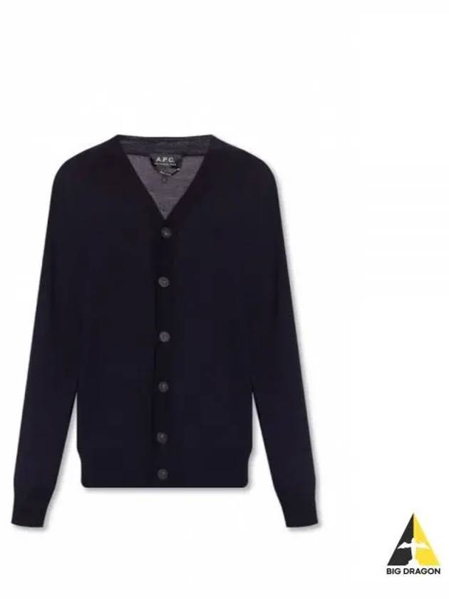 Samuel V-Neck Wool Cardigan Blue - A.P.C. - BALAAN 2