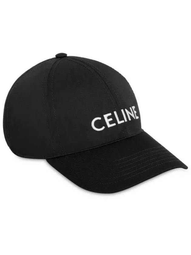 Embroidered Logo Cotton Ball Cap Black - CELINE - BALAAN 3