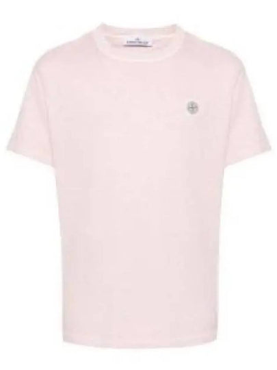 Organic Cotton Short Sleeve T-Shirt Pink - STONE ISLAND - BALAAN 2