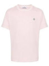 Organic Cotton Short Sleeve T-Shirt Pink - STONE ISLAND - BALAAN 2