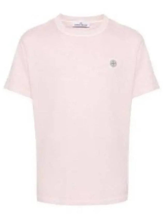 Organic Cotton Short Sleeve T-Shirt Pink - STONE ISLAND - BALAAN 2