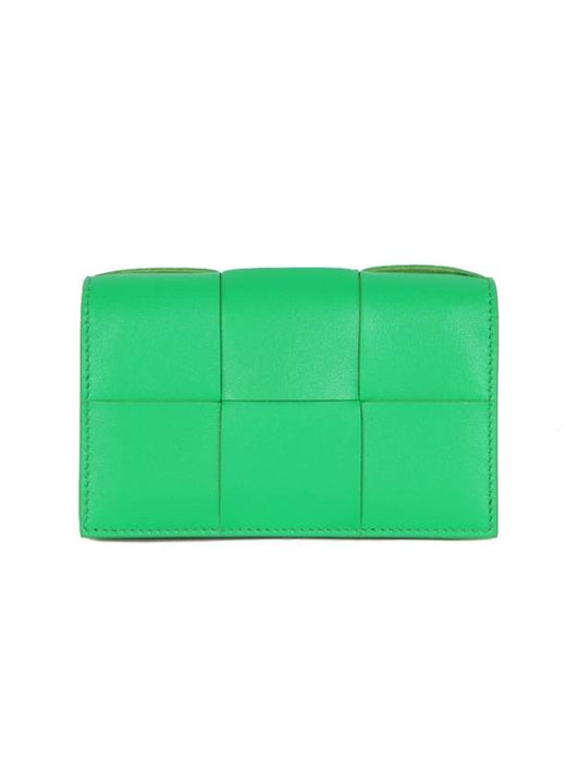 Intrecciato Flap Card Wallet Parakeet - BOTTEGA VENETA - BALAAN 1