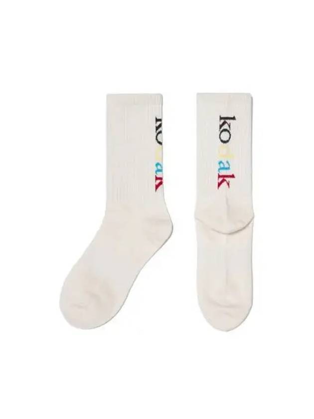 KODAK Apparel Bag Color Logo Crew Socks IVORY - KODO - BALAAN 1