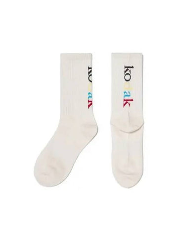 KODAK Apparel Bag Color Logo Crew Socks IVORY - KODO - BALAAN 1