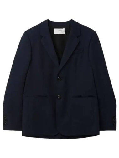 single breasted jacket navy - AMI - BALAAN 1