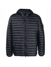 Room Woven Chamber Recycled Nylon Down Padding Hooded Jacket  Navy - STONE ISLAND - BALAAN 1