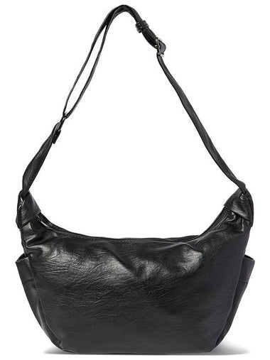 Eco Leather Hobo Cross Bag Black - THE GREEN LAB - BALAAN 1