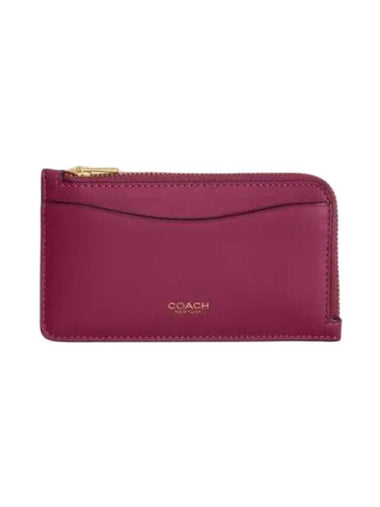 New York Zipper Card Wallet Pink - COACH - BALAAN 1