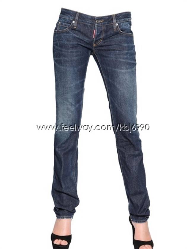 Women's Drope dark blue crec washed slim jeans 75LA0394 - DSQUARED2 - BALAAN 2