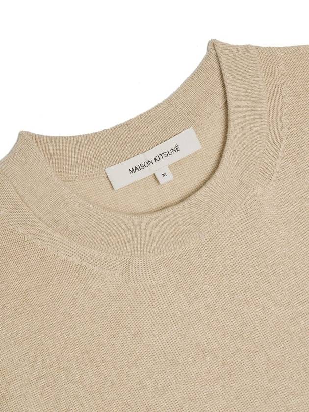 Bold Fox Head Wool Knit Top Light Beige Melange - MAISON KITSUNE - BALAAN 6