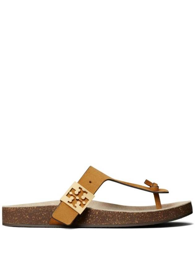 Mellow Thong Leather Flip Flops Brown - TORY BURCH - BALAAN 1