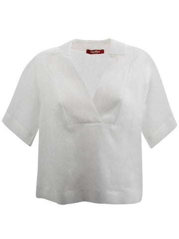 Bronzo Ramie Blouse White - MAX MARA - BALAAN 1