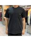 Navy Fox Patch Classic Pocket Cotton Short Sleeve T-Shirt Black - MAISON KITSUNE - BALAAN 3