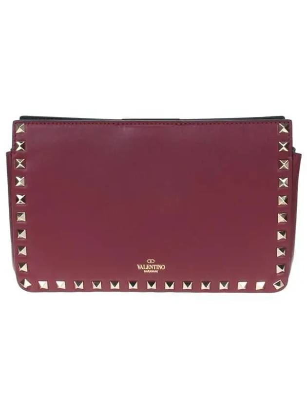 Rockstud Chain Clutch Shoulder Bag Red - VALENTINO - BALAAN 5