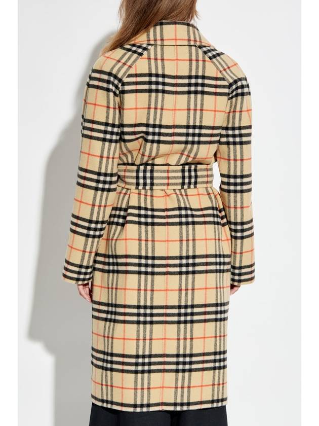 Check Reversible Tunbridge Wrap Wool Single Coat Flax - BURBERRY - BALAAN 8