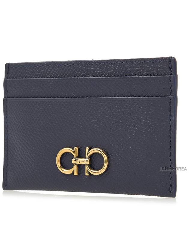 Gancini Card Wallet Blue - SALVATORE FERRAGAMO - BALAAN 3