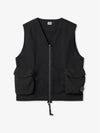 Heavy Jersey Mix Zipper Vest Black - CP COMPANY - BALAAN 2