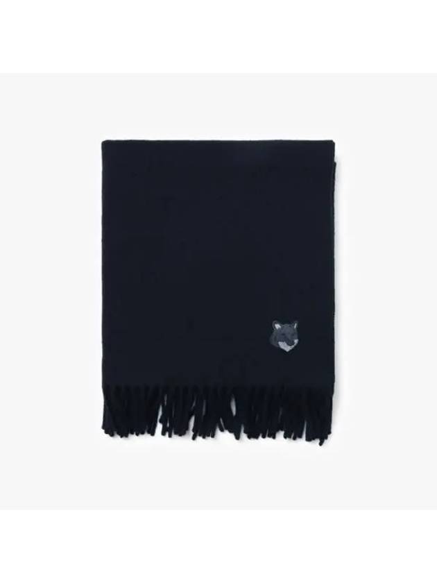 Wool Fox Head Muffler Navy - MAISON KITSUNE - BALAAN 3