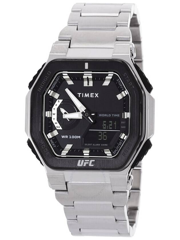 Timex UFC Colossus Alarm World Time Quartz Analog-Digital Black Dial Men's Watch TW2V84600 - TIMEX - BALAAN 1