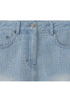 Damaged striped denim mini skirt light blue - NOIRER FOR WOMEN - BALAAN 5