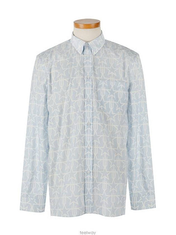 6238 843 413 Star Light Blue Long Sleeve Shirt - GIVENCHY - BALAAN 1