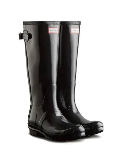 Tall Back Gloss Wellington Glossy Rain Boots Black - HUNTER - BALAAN 2