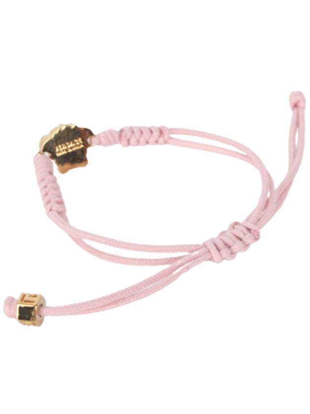 Gold Medusa Cotton Bracelet Pink - VERSACE - BALAAN 5