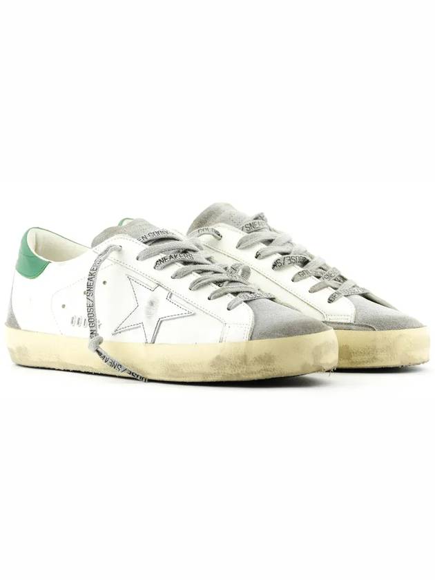 Superstar Green Heel Tab Leather Sneakers White - GOLDEN GOOSE - BALAAN 7