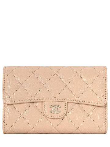 Light beige gold classic caviar flap medium wallet AP0232 00071 - CHANEL - BALAAN 1