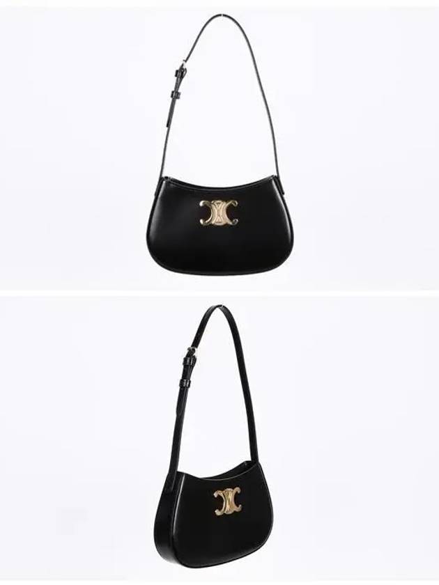 Tilly Medium Shiny Calfskin Shoulder Bag Black - CELINE - BALAAN 3