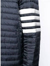 Matte Nylon 4-Bar Stripe Downfill Quilted Hoodie Padding Navy - THOM BROWNE - BALAAN 6