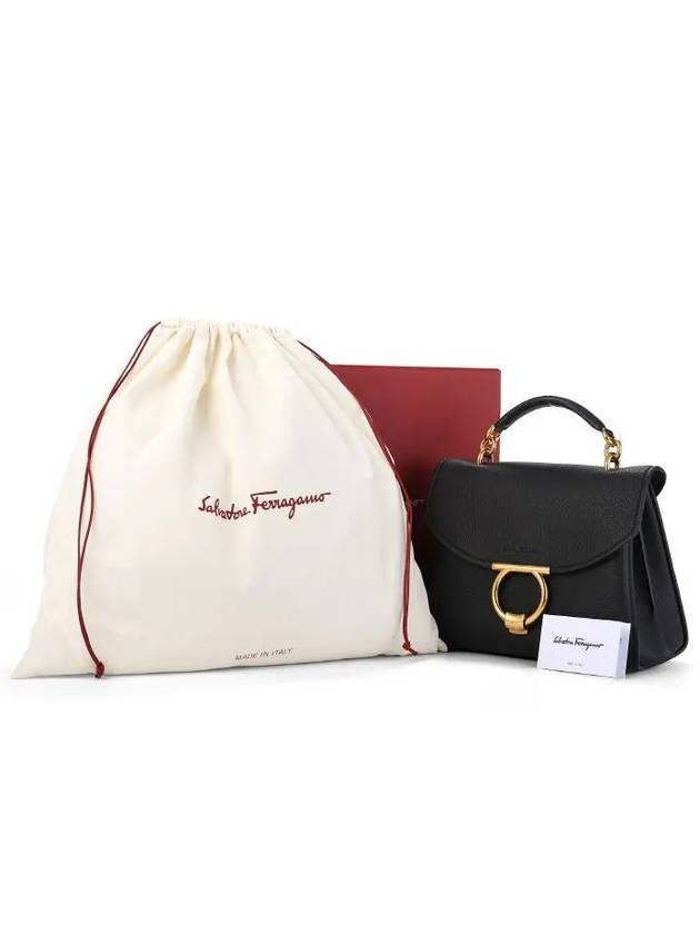 Gancini Small Tote Bag Black - SALVATORE FERRAGAMO - BALAAN 5