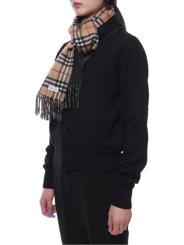 Check Cashmere Scarf Black - BURBERRY - BALAAN 5