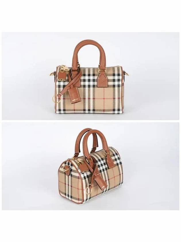 Check Mini Bowling Bag Archive Beige Briar Brown - BURBERRY - BALAAN 3